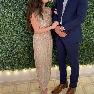 Mac Duggal sequin midi dress